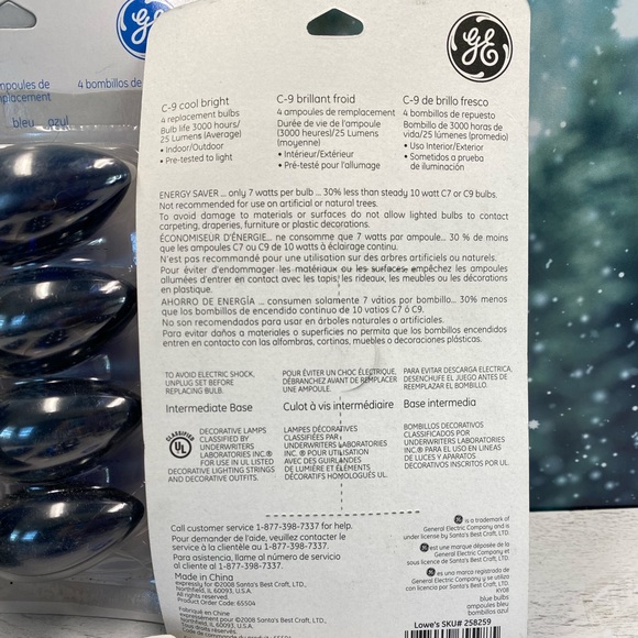 Lot of NEW 7 Packages C-9-7 Watt Blue Christmas Replacements Bulbs | 27 Bulbs - Picture 3 of 3